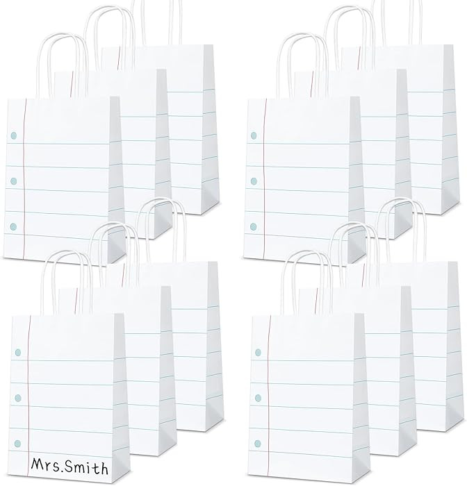 Naozinebi 12PCS Back to School Teacher Appreciation Gift Bags with Handle Classroom Party Favors ... | Amazon (US)