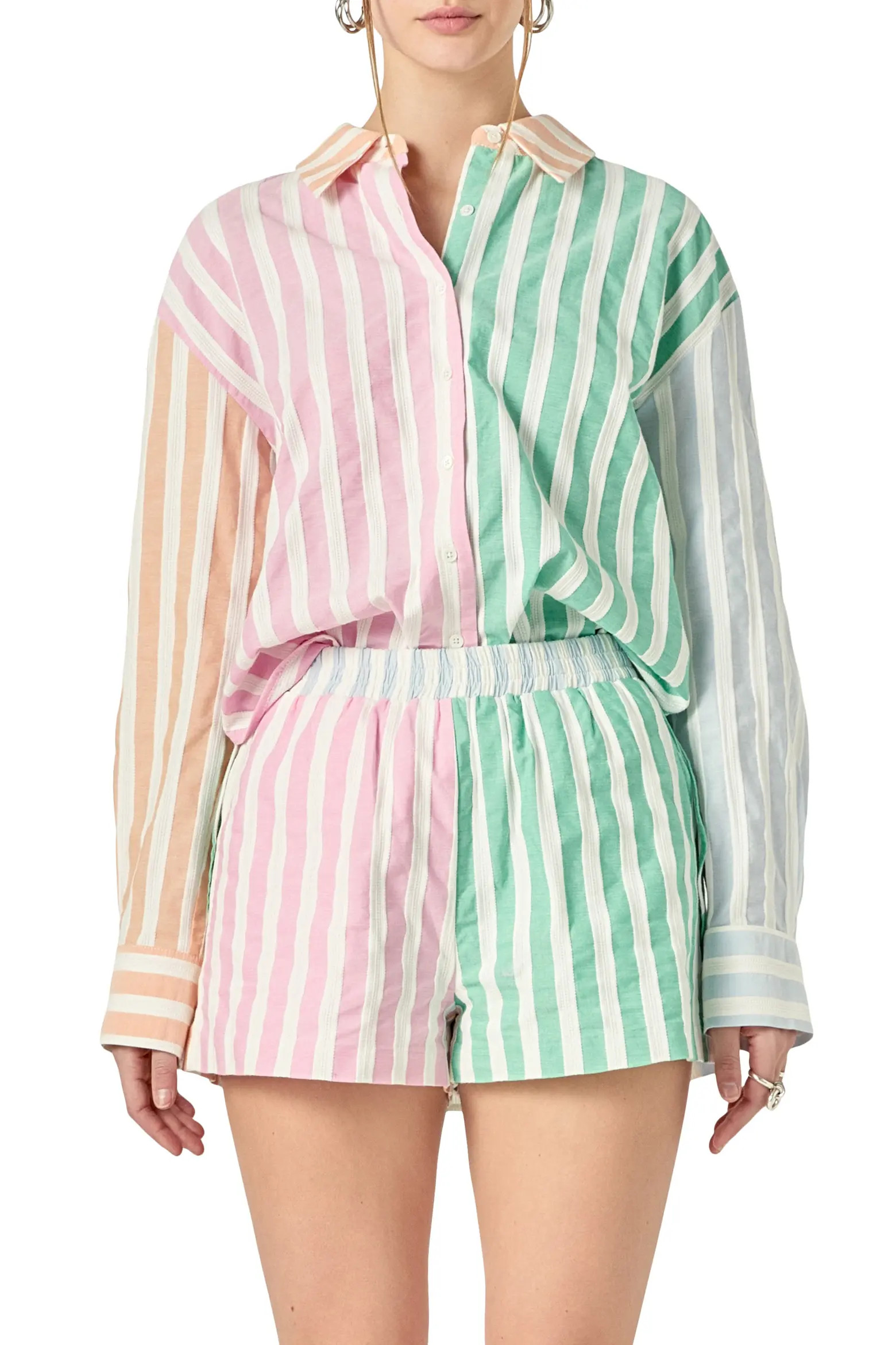 Colorblock Stripe Shirt (Women) | Nordstrom | Nordstrom