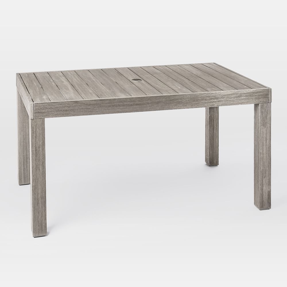 Portside Outdoor 58 in Rectangle Dining Table, Weathered Gray | West Elm (US)