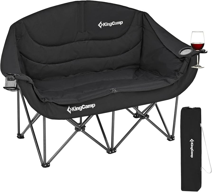 KingCamp Double Camping Chair Loveseat Heavy Duty for Adults Two Person Outdoor Folding Chairs wi... | Amazon (US)