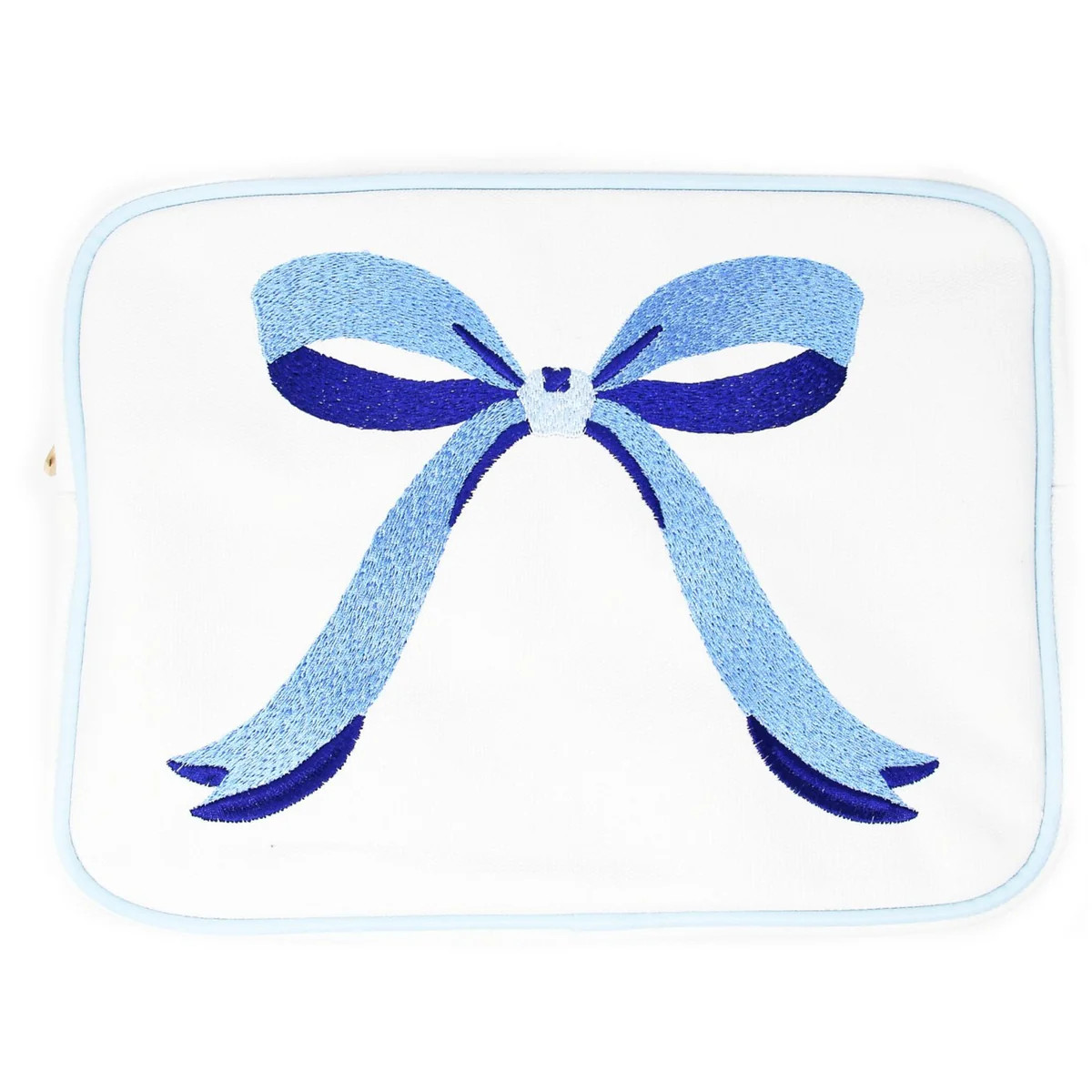 GN x MJD Stitch Along Blue Embroidered Bow Bag | Greystone Needlepoint