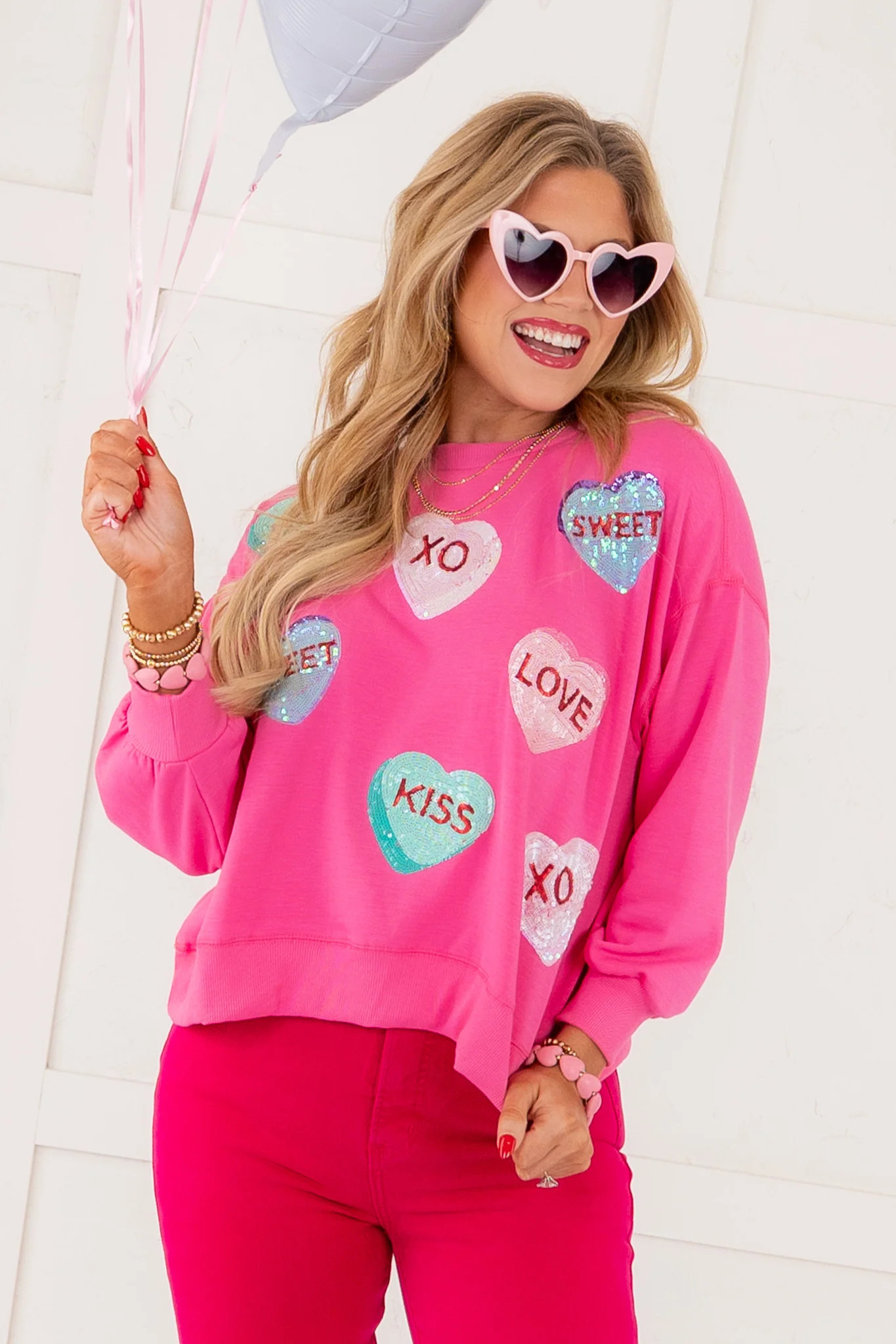 Mary Square Millie Candy Hearts Sweatshirt | The Willow Tree
