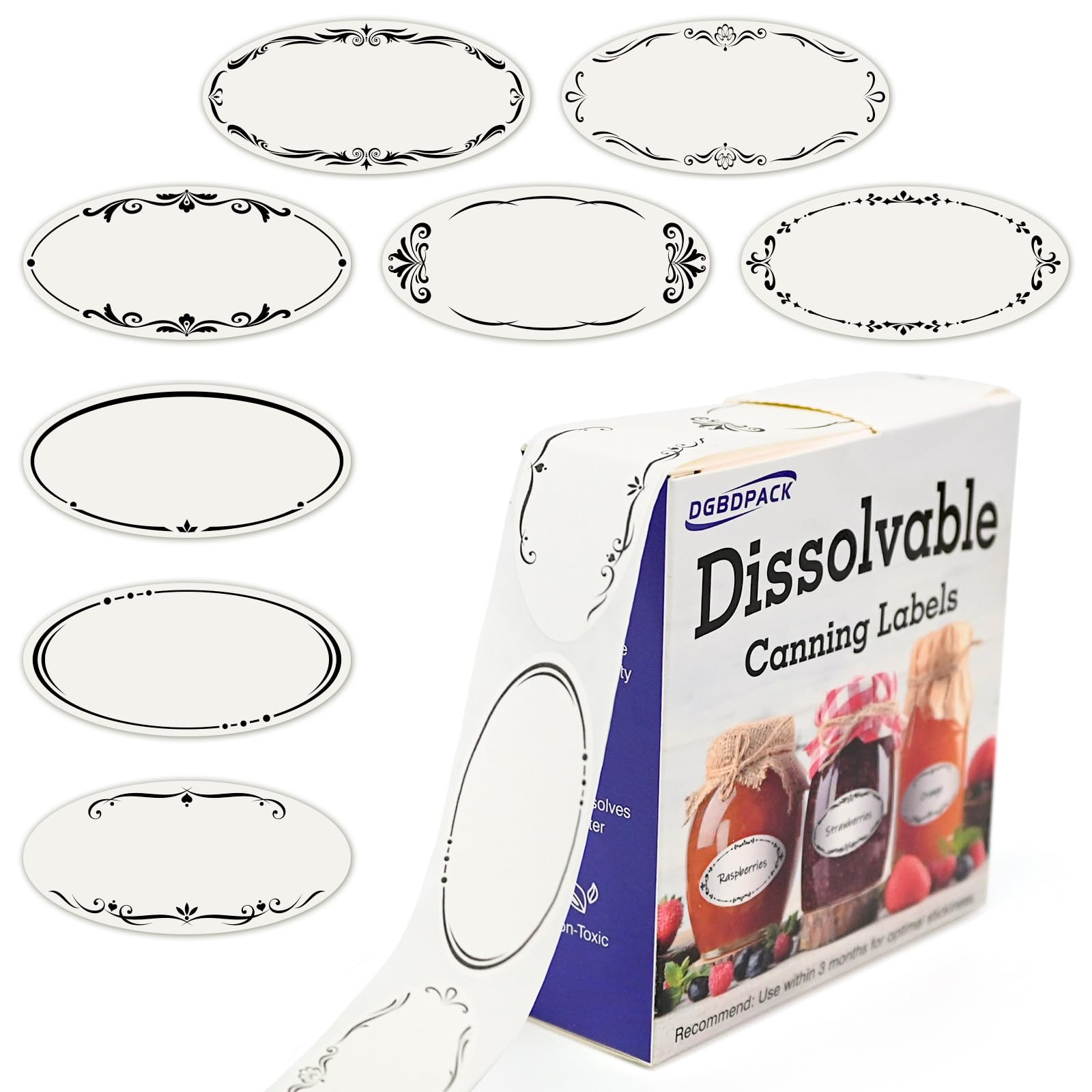 DGBDPACK 400 Dissolvable Canning Labels for Mason Jars, Small Pantry Labels 1 x 2⅛ inch, Water-... | Amazon (US)