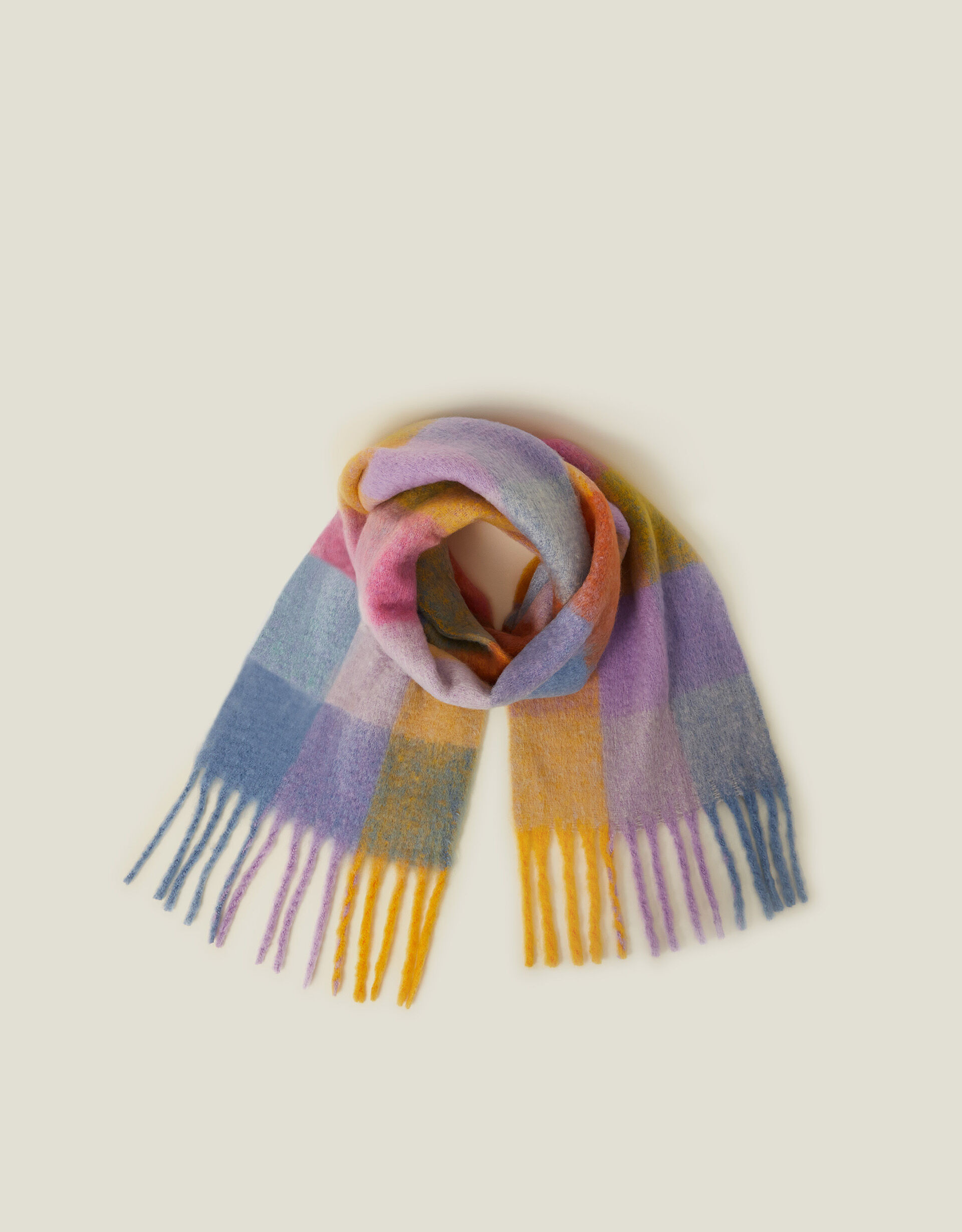 Super Soft Pastel Check Tassel Scarf | Accessorize (Global)