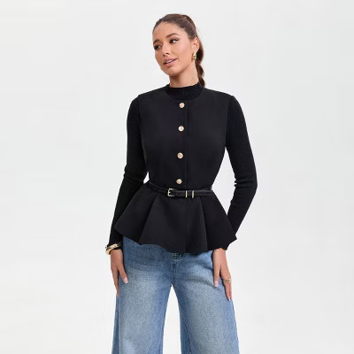 Women's Peplum Vest - A New Day™ Black | Target