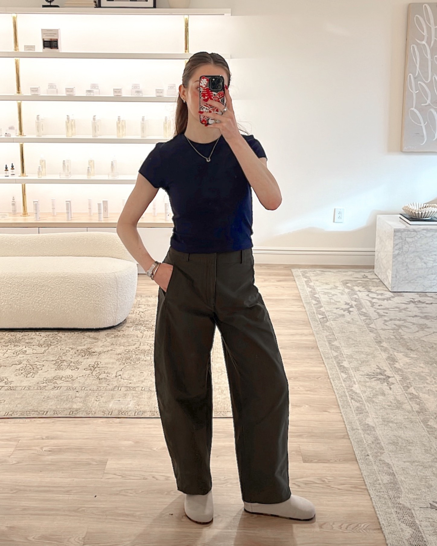 Casual work outfit / work ootd

Rothy’s clogs / - run true to size 
Barrel pants - size down 
Blue tshirt - run true to size 

#LTKShoeCrush #LTKWorkwear #LTKFindsUnder50