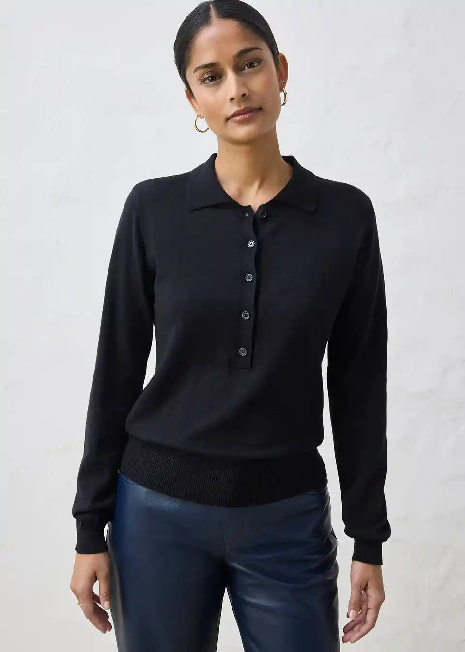 Polo-Pullover mit Seidenanteil | Bonprix DE
