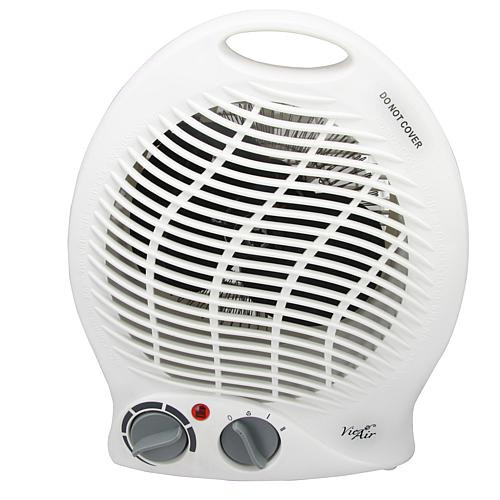 Vie Air 1500W Portable 2-Settings White Home Fan Heater with Adjustable Thermostat | HSN