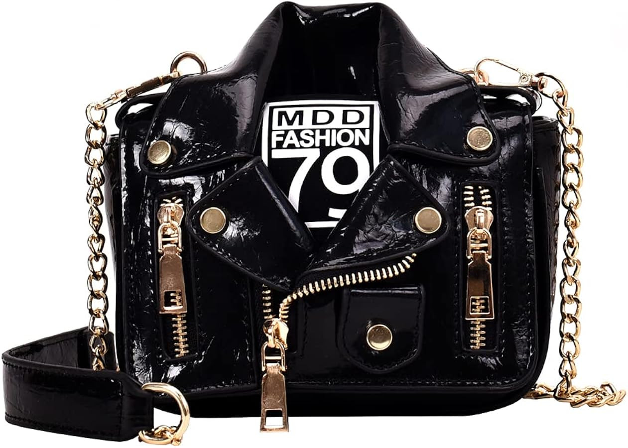 Women Crossbody Bags Chain Shoulder Jacket Bags Motorcycle Messenger Bag Leather Handbags for Gir... | Amazon (US)