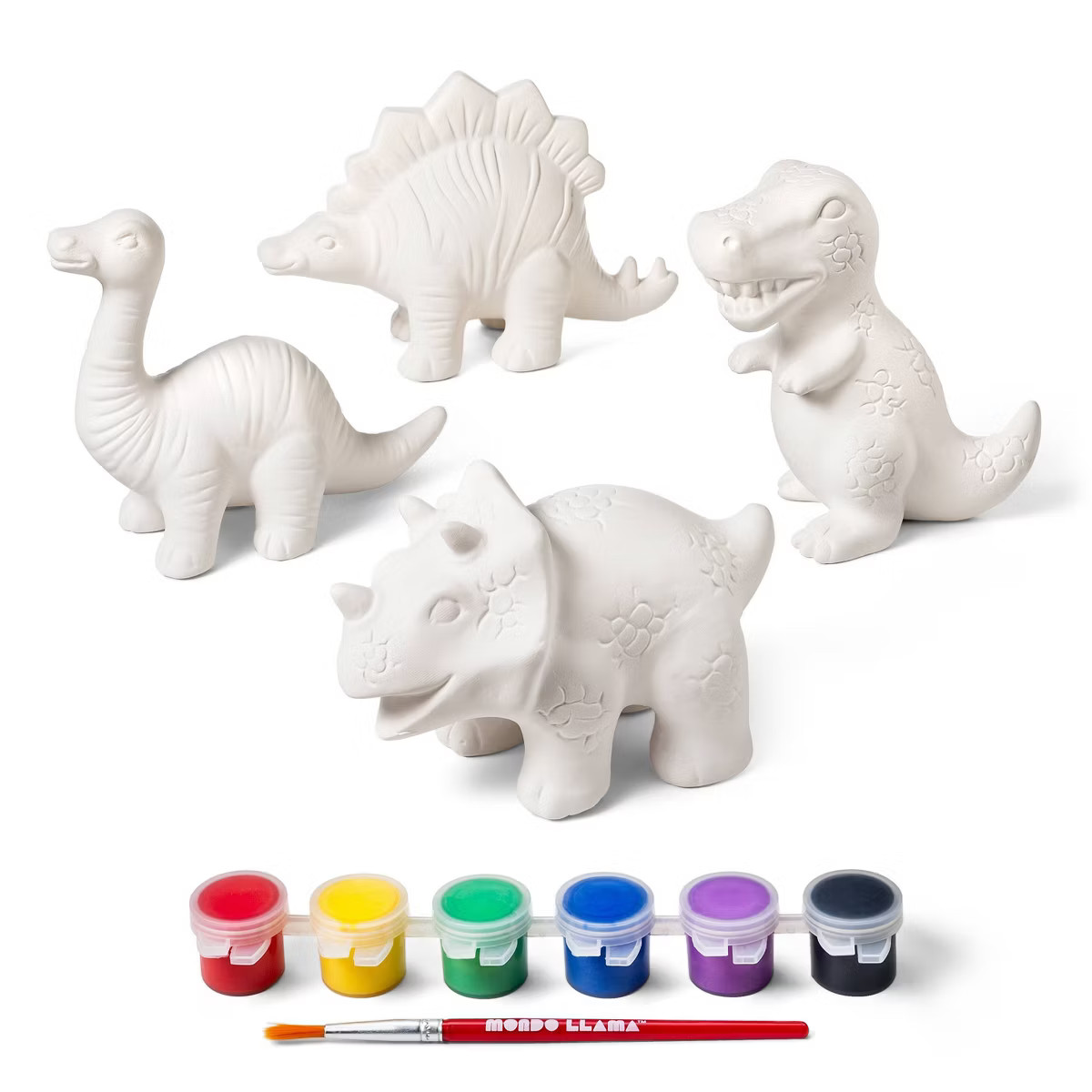 Paint-Your-Own Ceramic Dinosaurs Kit - Mondo Llama™: Kids Craft Activity, Acrylic Paint & Brush... | Target