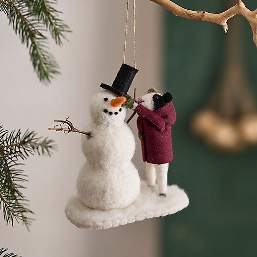 Snowman Builder Felt Ornament | Terrain