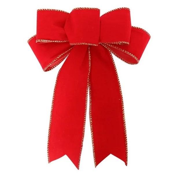 6 Pack Red Wreath Bows for Christmas Outdoor Decorations, Striped Ribbons for Crafts, Xmas Holida... | Walmart (US)