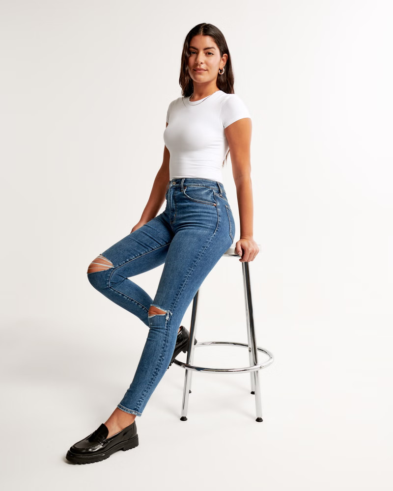 Curve Love High Rise Super Skinny Ankle Jean | Abercrombie & Fitch (US)