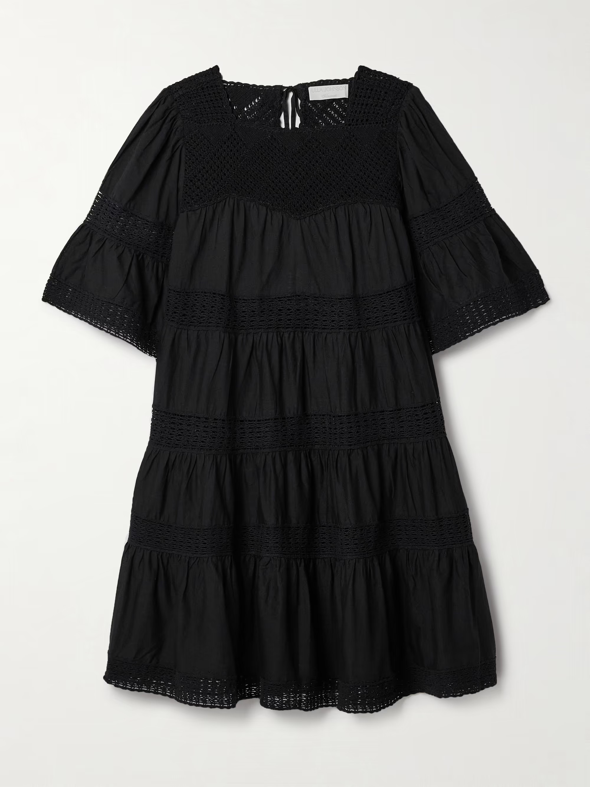 Senna tiered crochet-trimmed cotton-voile mini dress | NET-A-PORTER (US)