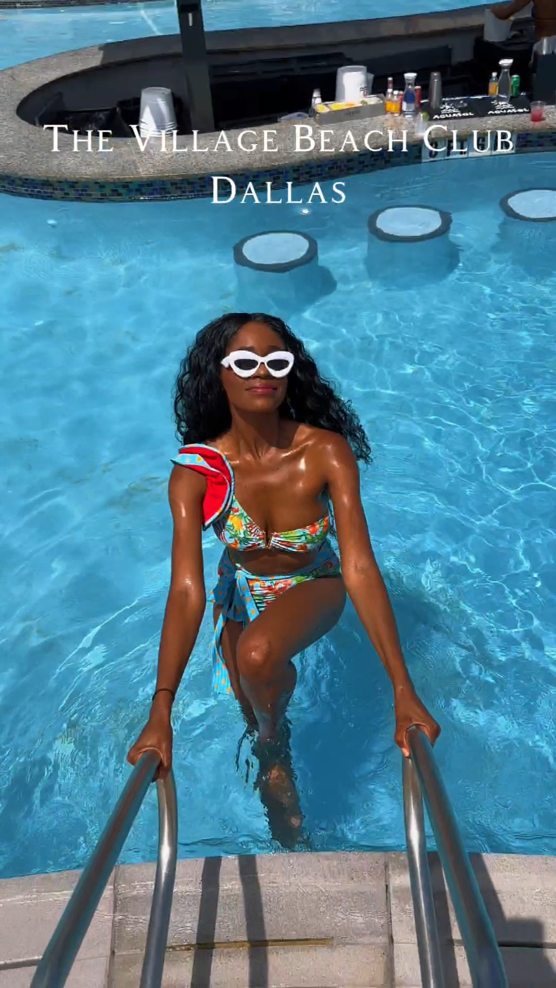 Ruffle feill tropical swimsuit with skirt cover up, inflated sunglassws 

#LTKTravel #LTKSwim #LTKFindsUnder50