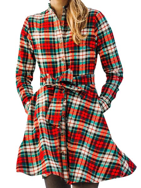 Home for the Holidays Flannel Dress | Kiel James Patrick