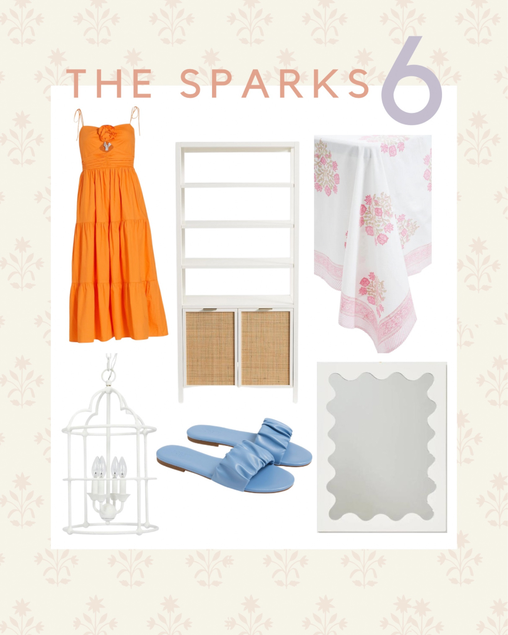 6 finds on my mind from 6 different retailers.
Summer dress
White pendant
Scalloped mirror
Block print tablecloth 
Rattan cabinet
Spring decor
Preppy style
Coastal home
Grandmillennial style

#LTKhome #LTKshoecrush #LTKFind