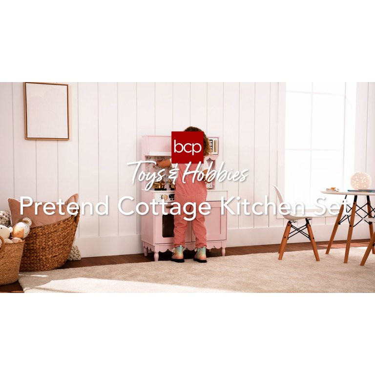 Best Choice Products Pretend Play Cottage Kitchen Wooden Toy Set for Kids w/ 5 Accessories, Oven ... | Walmart (US)