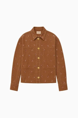 The Bobbi Embellished Denim Jacket - Embellished Umber | Ulla Johnson