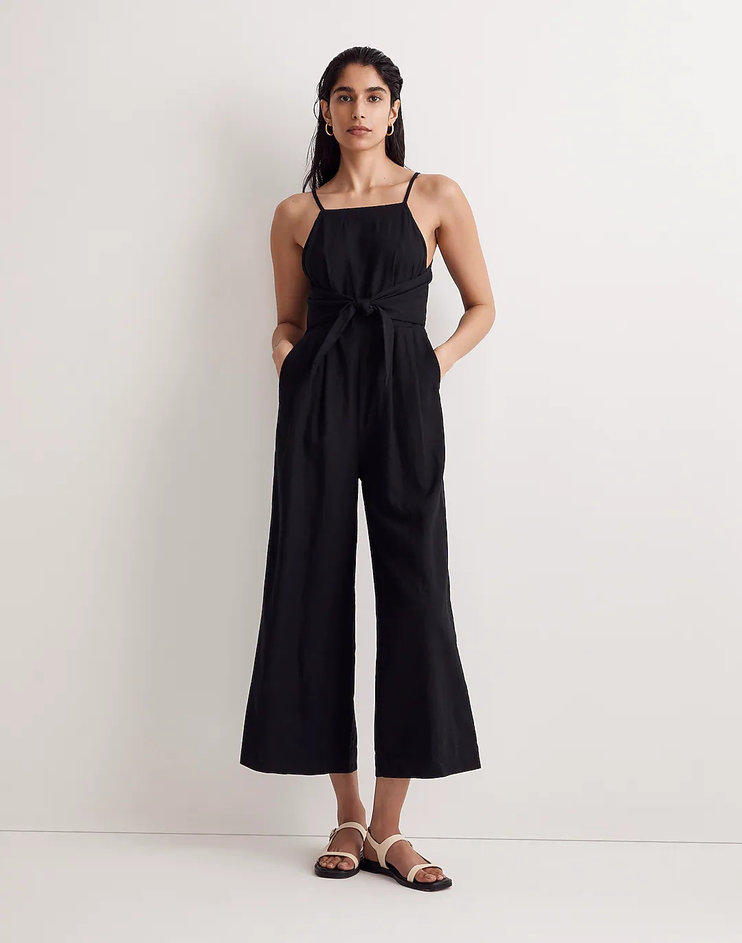 Tie-Waist Crop Wide-Leg Jumpsuit | Madewell