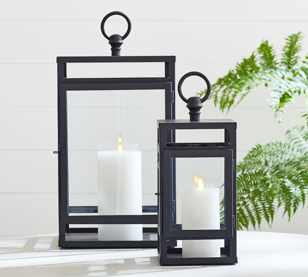 Maxwell Handcrafted Indoor/Outdoor Lantern, Black, Mini - 11&amp;quot; | Pottery Barn (US)
