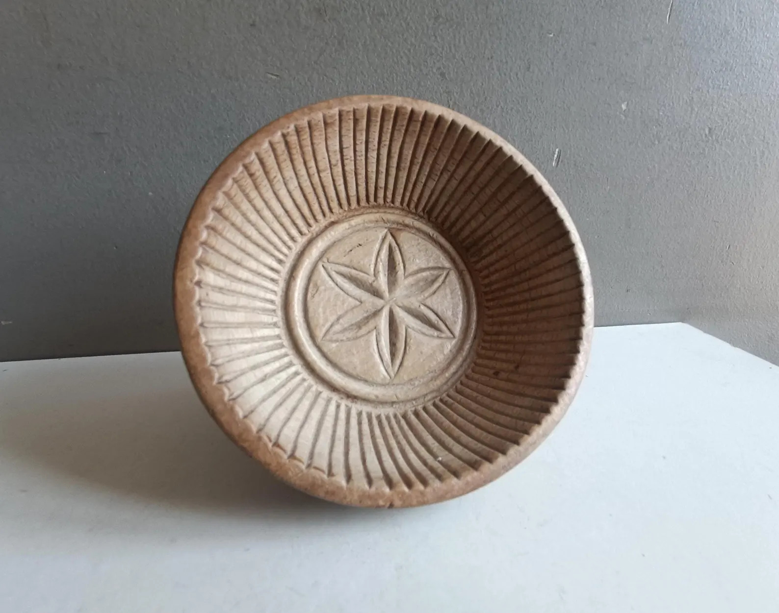 Antique French Wood Butter Mold Round Mould Hand Carved Rosette Decor / Butter Dish Vintage / Fre... | Etsy (US)