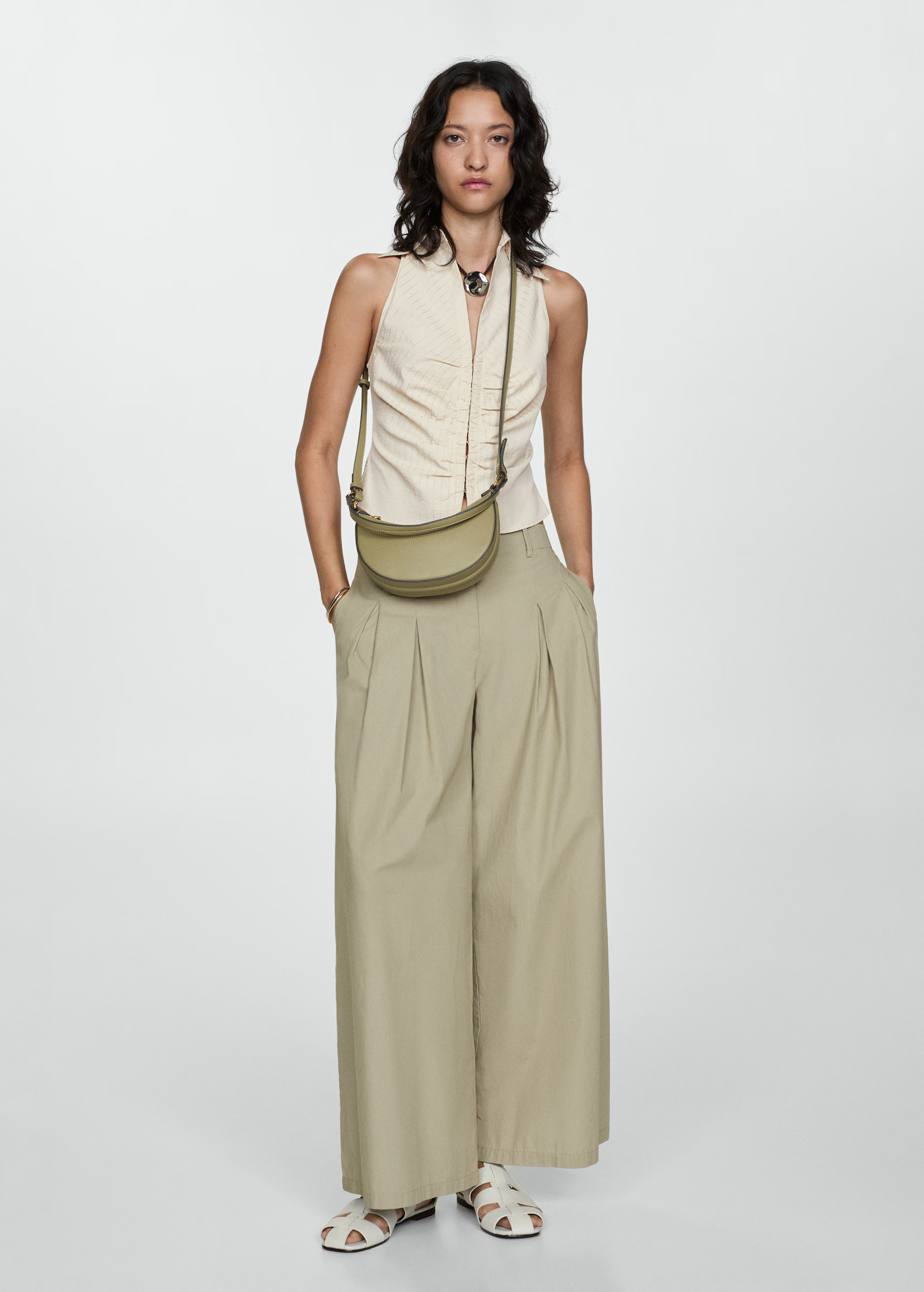 Striped top with zipper - Woman | MANGO USA | MANGO (US)