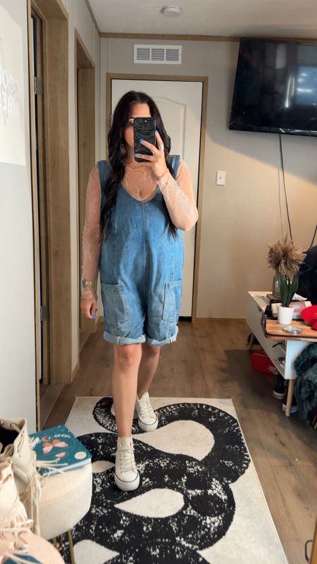 Can never go wrong with a lace top 

Summer outfit 
Denim
Shortalls
Free People style 


#LTKFindsUnder50 #LTKVideo #LTKMidsize