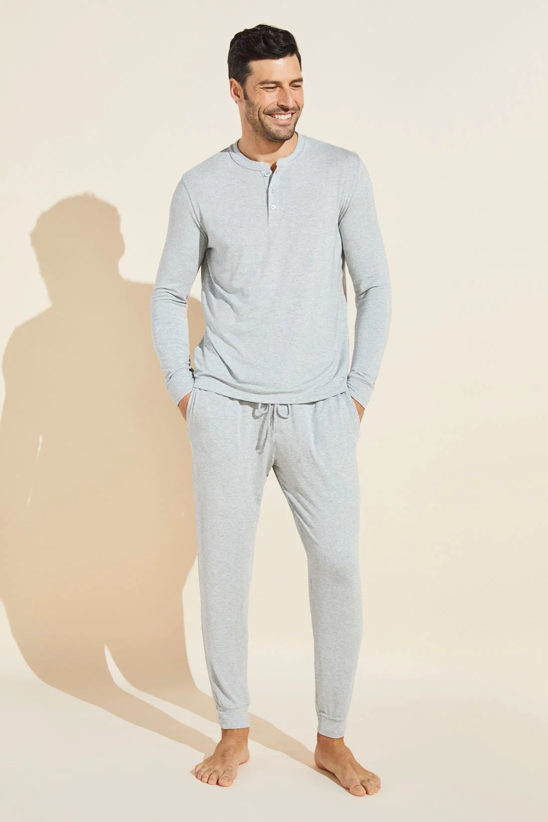 Henry TENCEL™ Modal Long PJ Set - Heather Grey - Eberjey | Eberjey