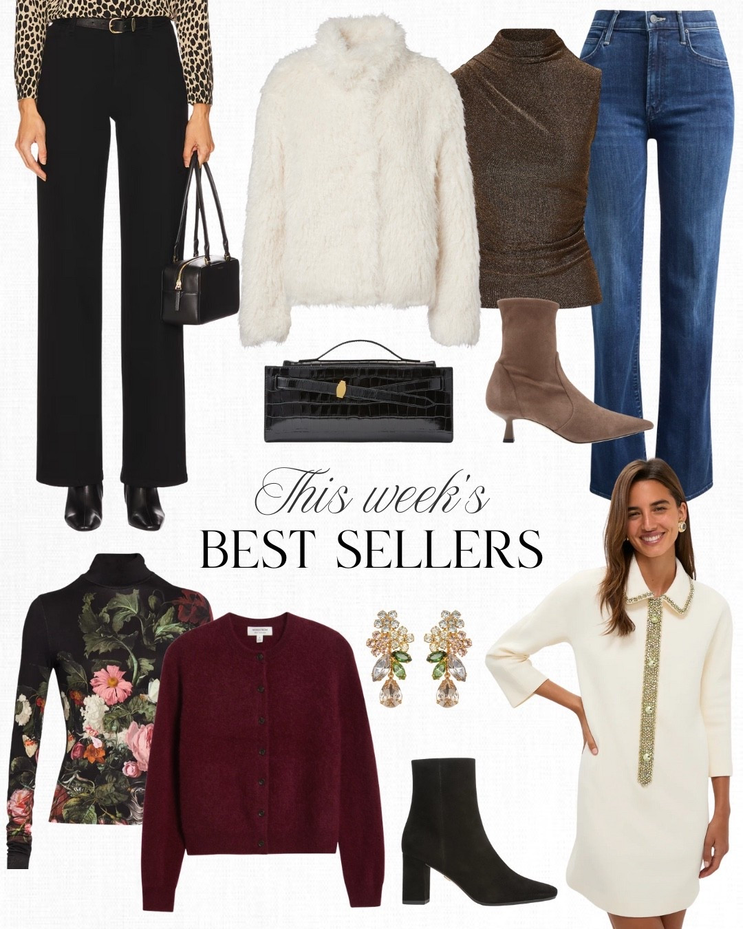 I recently posted a reels about these Mother jeans that everyone's talking about and you can see me style them in my recent IG reels! Shearling style faux fur is trending everywhere and I noticed this coat from Vince is currently on sale. Tuckernuck's holiday shop is looking so good and this cream dress is one of my favorites. 

#LTKSaleAlert #LTKHoliday #LTKGiftGuide