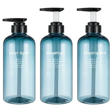 Shampoo and Conditioner Dispenser Bottles-3pcs 16.9oz Plastic Empty Refillable Pump Lotion Bottle... | Walmart (US)