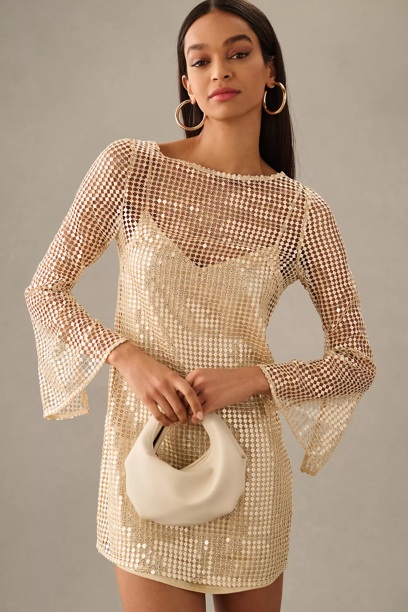 Audette Sheer Slim Mini Dress | Anthropologie (US)