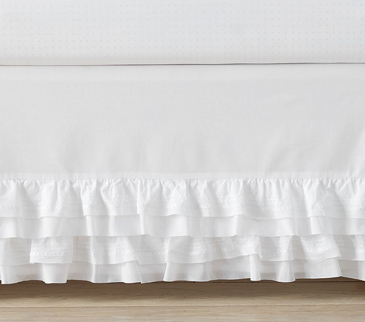 Sadie Ruffle Organic Crib Skirt | Pottery Barn Kids