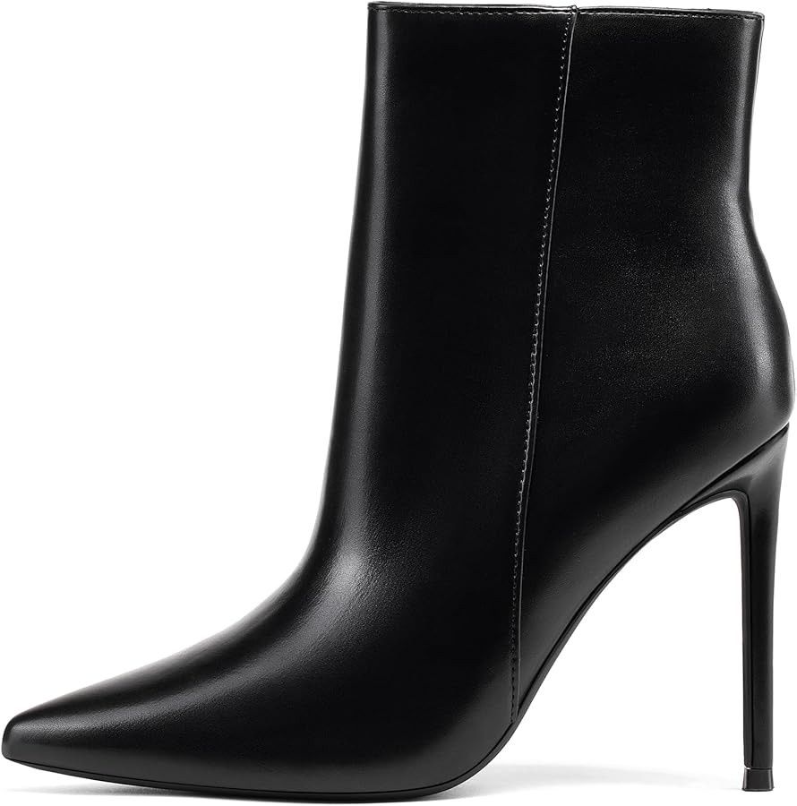 GENSHUO Ankle Boots For Women Pointed Toe 4 Inch High Heel Zipper Stiletto Heels Fall Booties | Amazon (US)