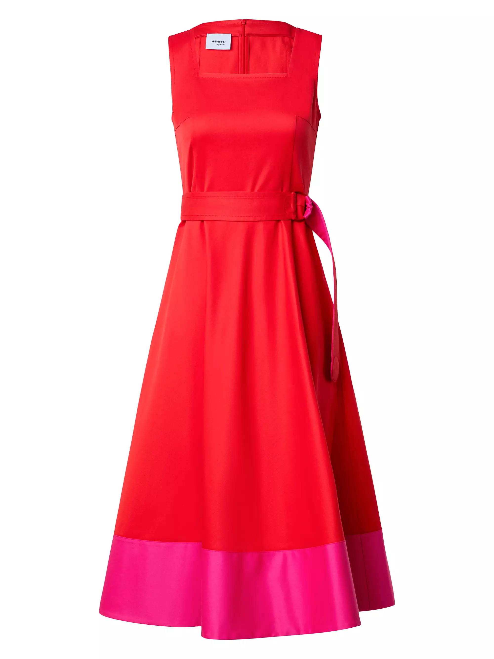 Belted Colorblocked Cotton Poplin Midi-Dress | Saks Fifth Avenue