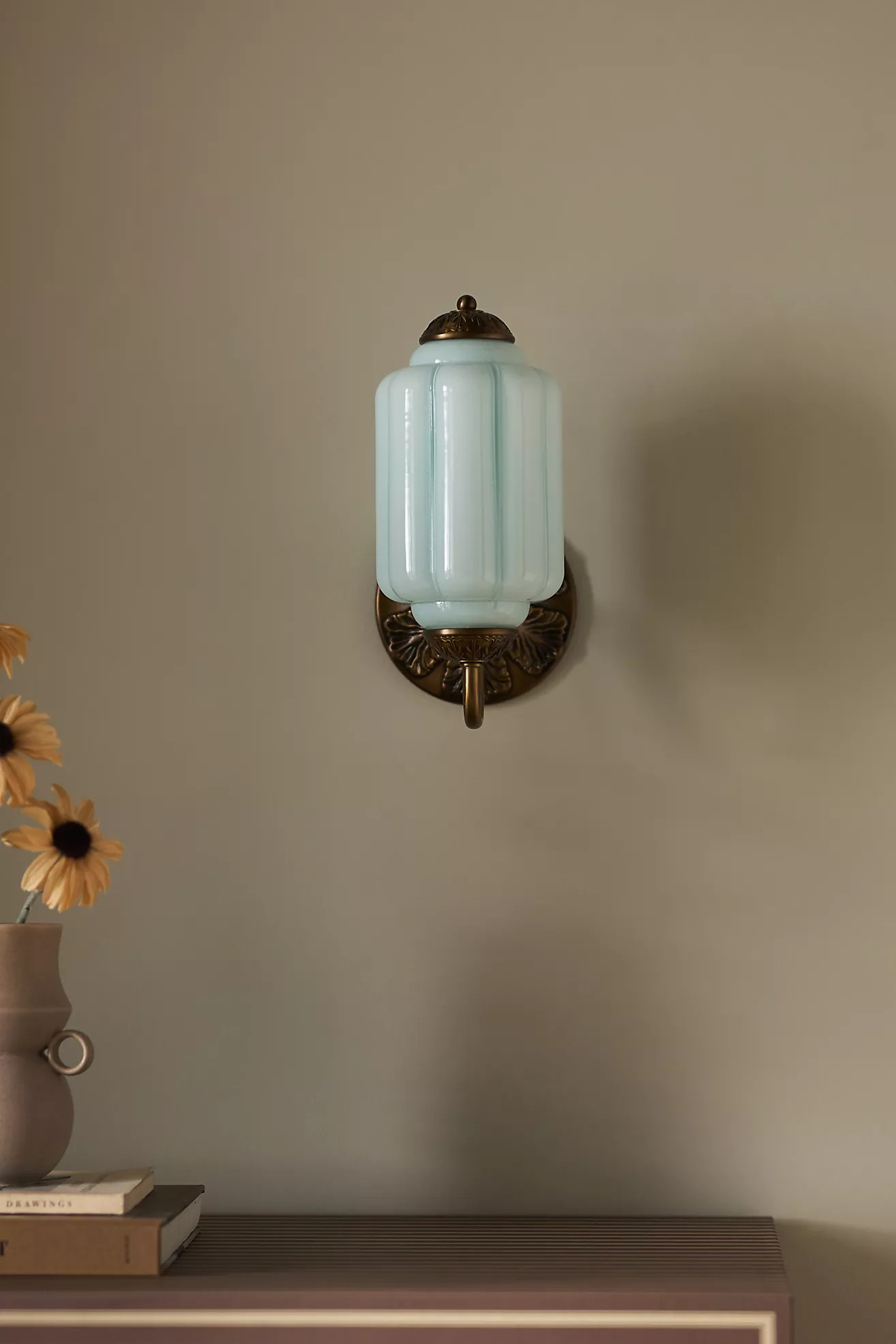 The Eloise Scallop Milk Glass Sconce Wall Light | Anthropologie (US)