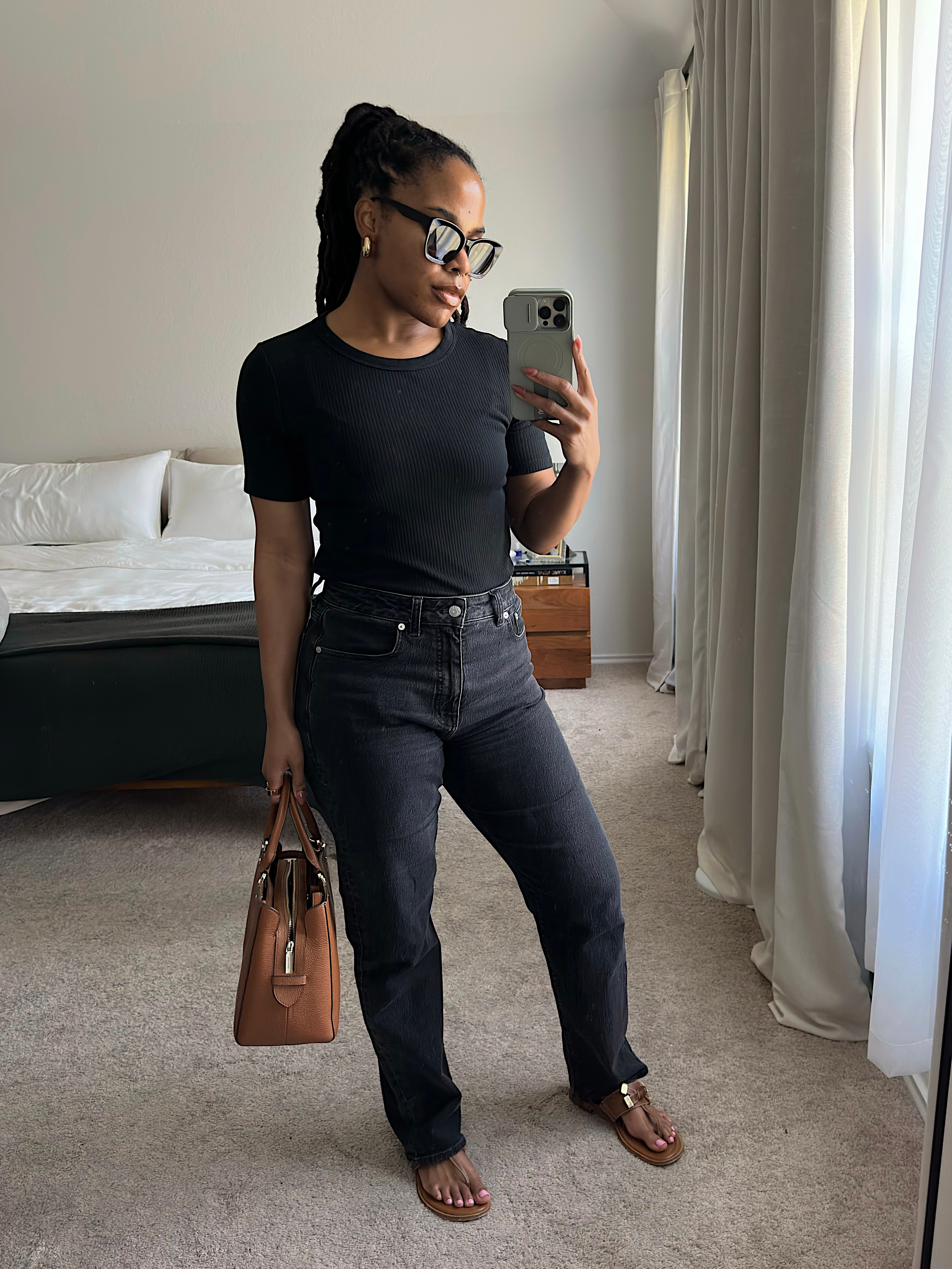 Black Jeans + Brown Sandals || cashmere sweater // spring outfits // spring outfit ideas // spring outfits for cold days // casual classy outfits // spring style inspo // neutral outfit // minimal outfit // minimal style 

#LTKootd