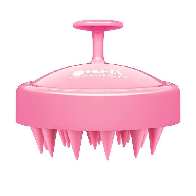 Hair Shampoo Brush, HEETA Scalp Care Hair Brush with Soft Silicone Scalp Massager (Rose Pink) | Amazon (US)