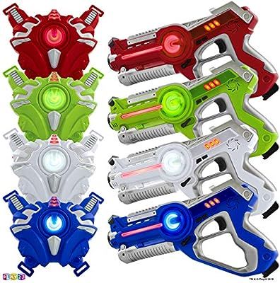Play22 Laser Tag Sets Gun Vest - Infrared Laser Tag Set 4 Guns 4 Vests - Laser Tag Gun Toys for I... | Amazon (US)