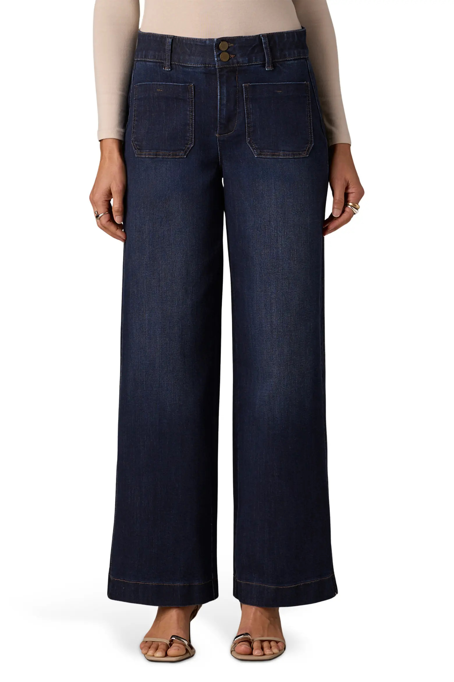 Emma Patch Pocket High Waist Wide Leg Jeans (Women) | Nordstrom | Nordstrom