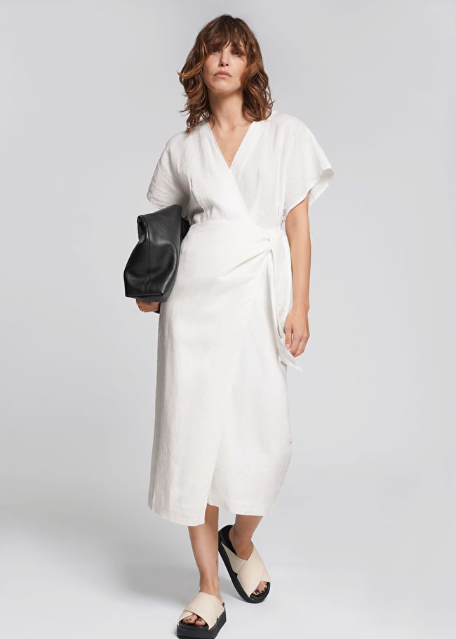 Linen Wrap Midi Dress | & Other Stories US