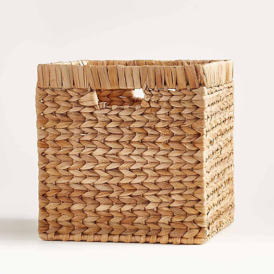 White Wonderful Wicker 11" Cube + Reviews | Crate and Barrel | Crate & Barrel