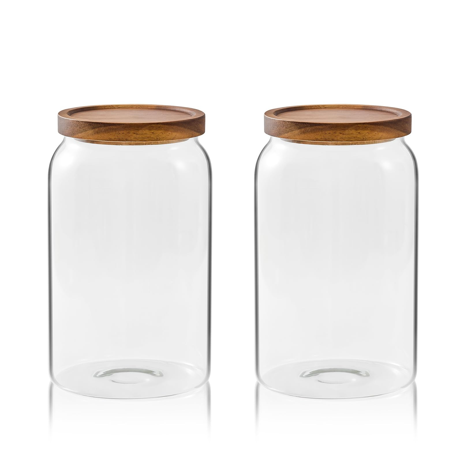 Sweejar Large Glass Candy Jars with Wooden Lids, 1 Gallon Glass Jar with Lid, Sugar/Flour Storage... | Amazon (US)
