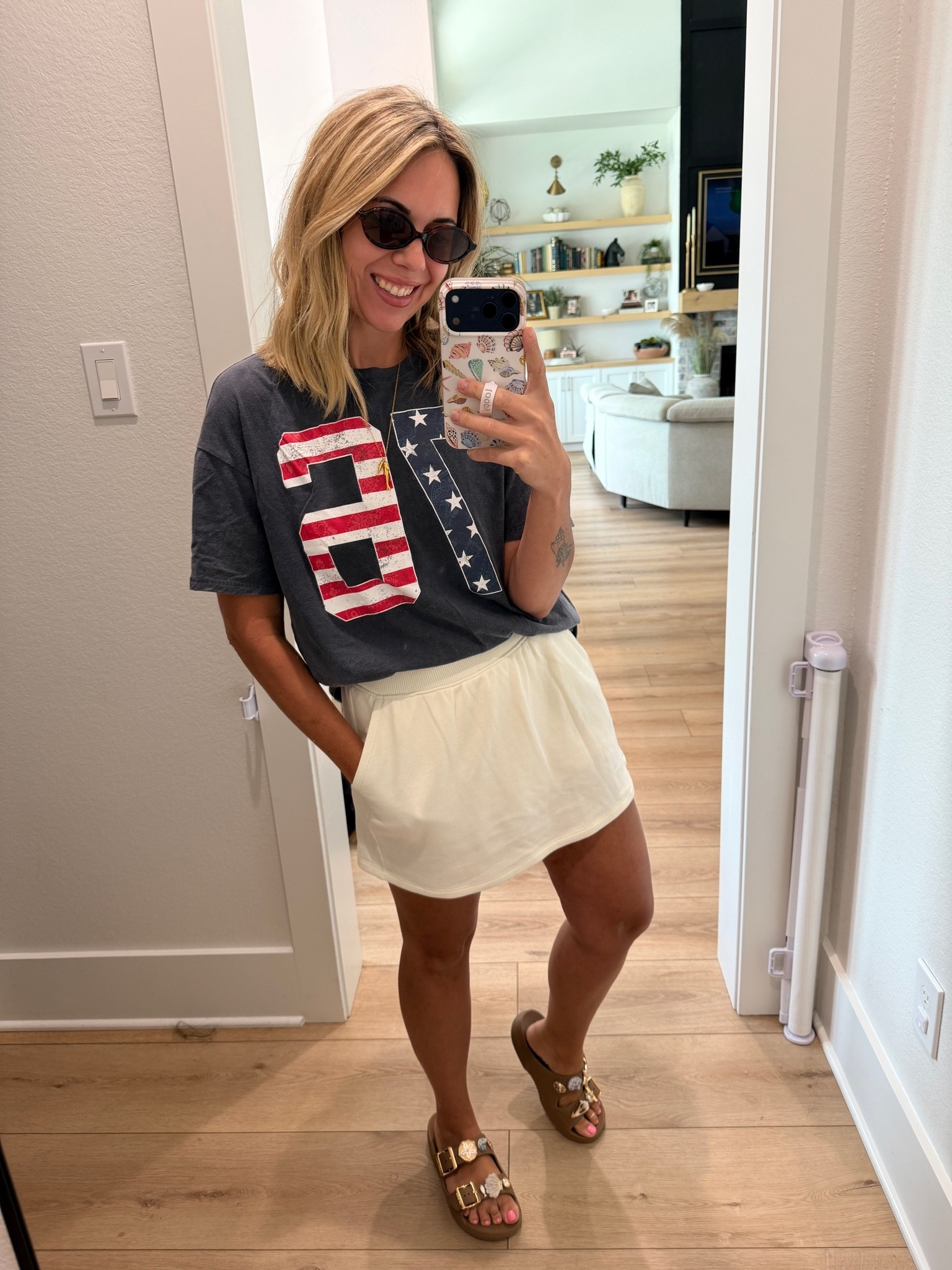 Wearing my shoe size small in both! The tea does run a little oversized.

#LTKmomlife #LTKootd #LTKActive