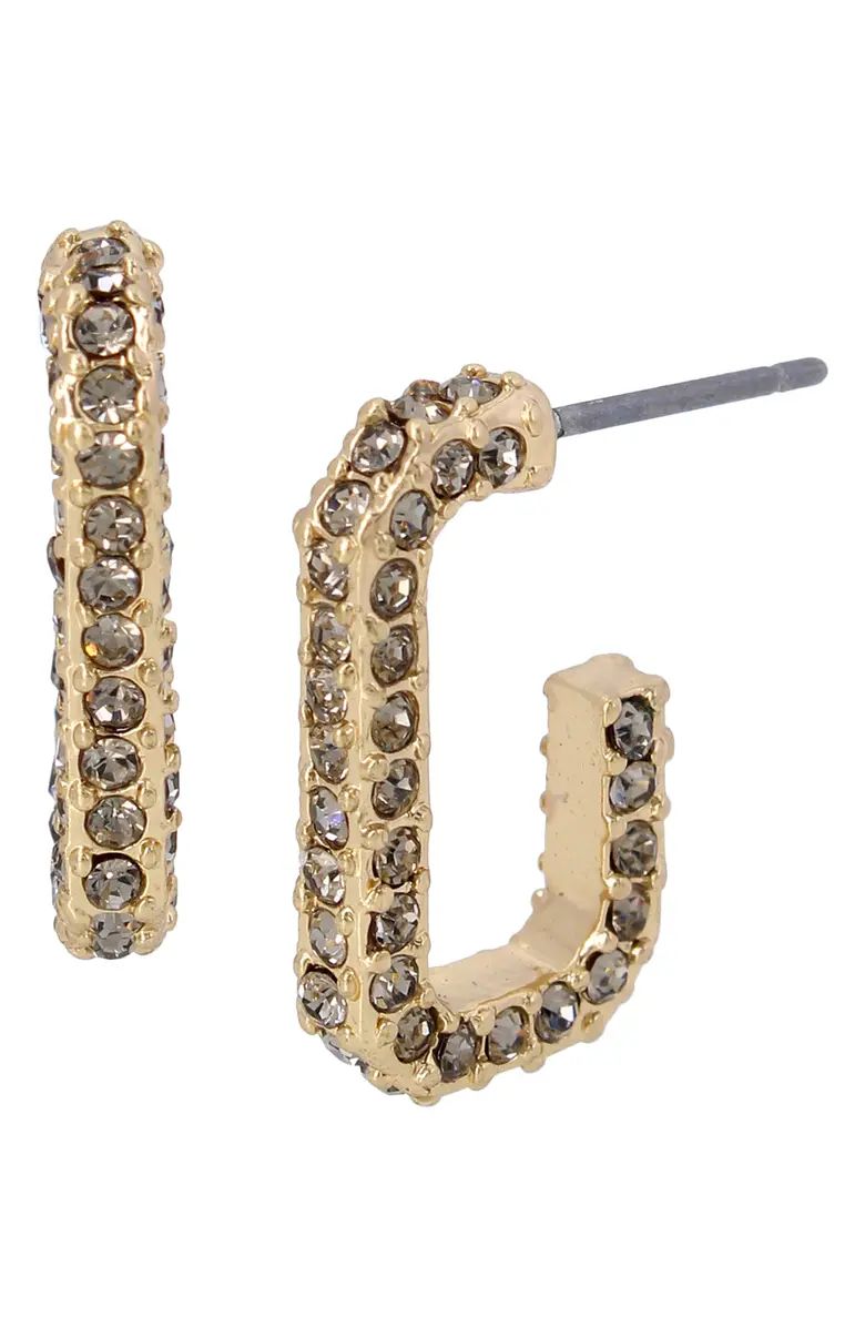 AllSaints Crystal Rectangular Huggie Hoop Earrings | Nordstrom | Nordstrom