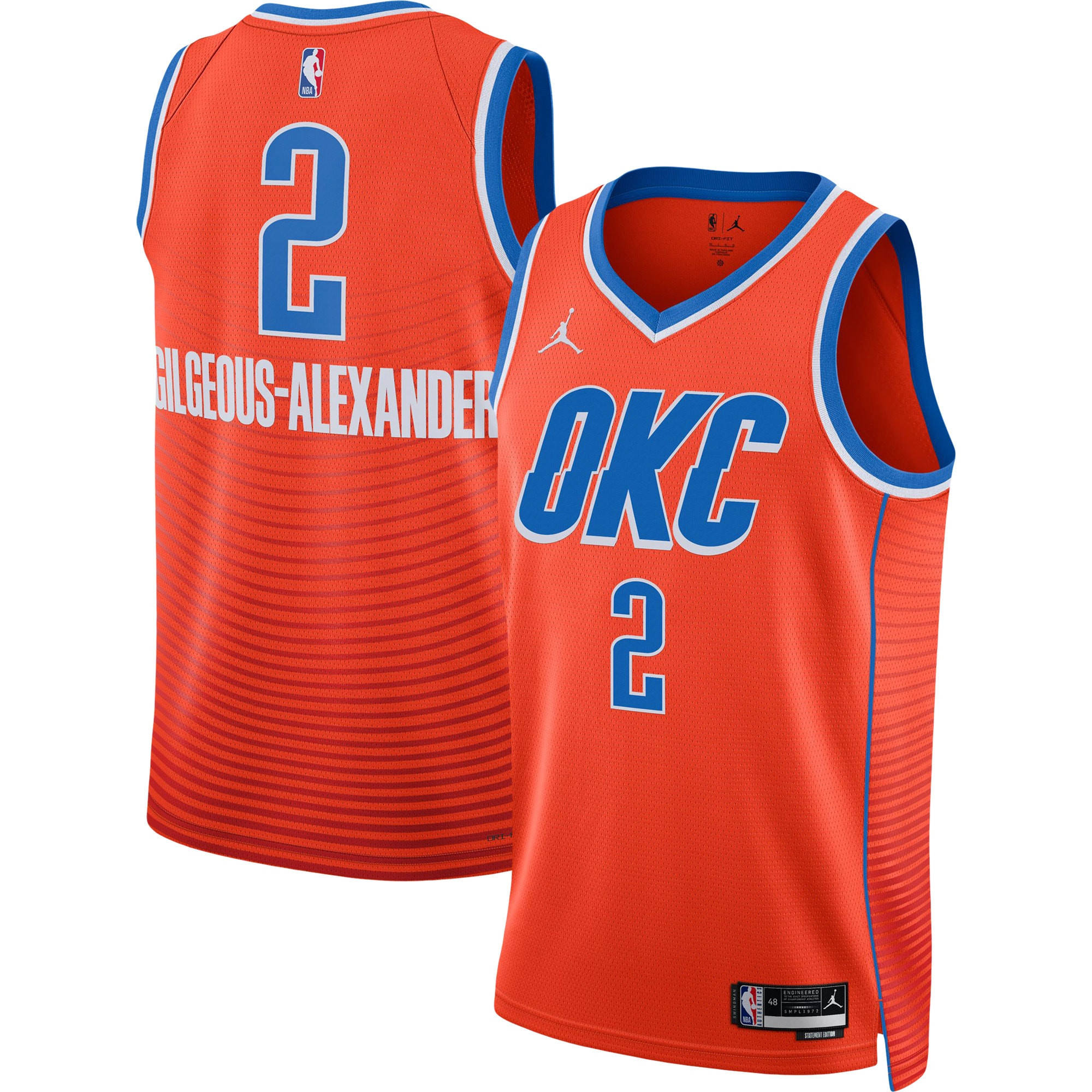 Shai Gilgeous-Alexander Oklahoma City Thunder Jordan Brand Unisex Swingman Jersey - Statement Edi... | Fanatics