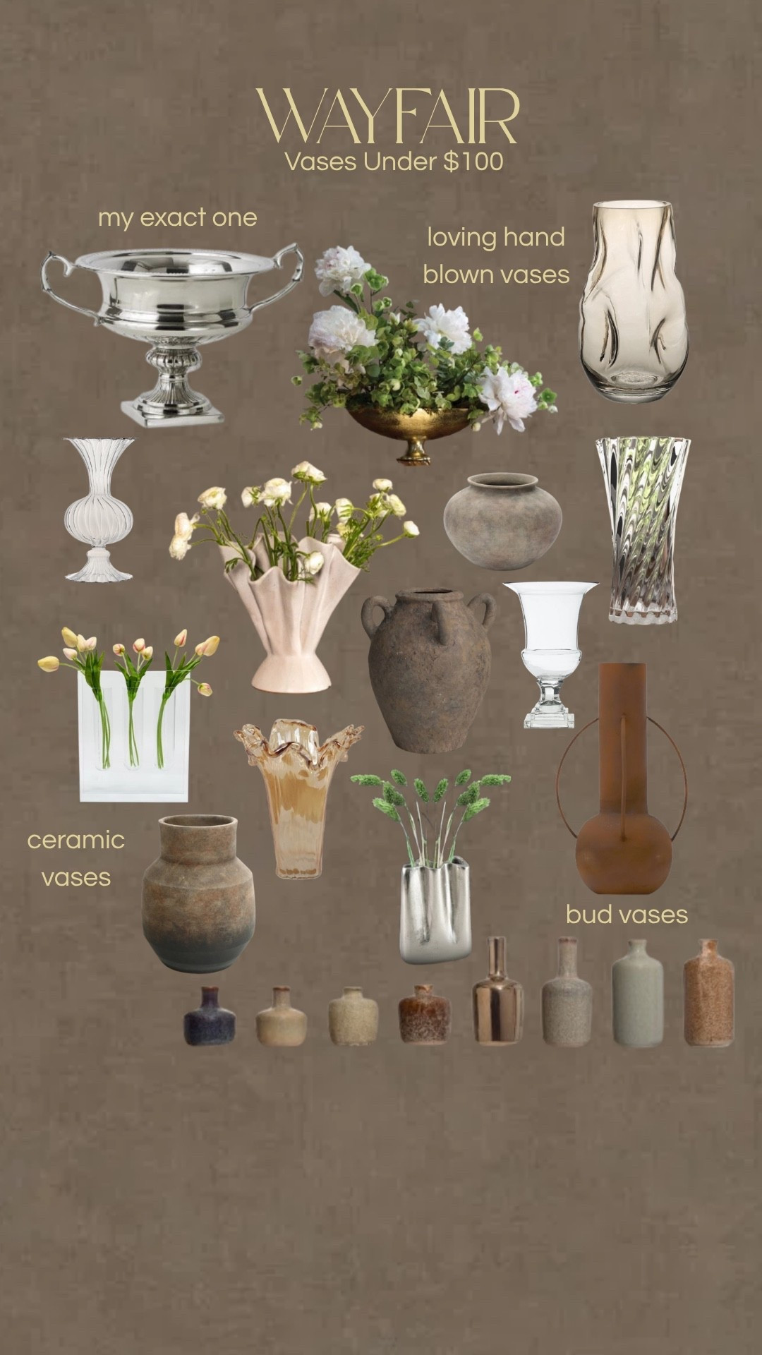 WAYDAY SALE IS HERE!

found so many beautiful vases under $100  and on sale 

@Wayfair 
Spring home
Silver vase 
Chrome vase 
Hand blown vase 
Ceramic vase 
Bud vase 
Glass vase 
Gifts for her 
Home decor 
Wayfair finds 
Mother’s Day gift 
Wayfair sale 
Antique vase 



#LTKSaleAlert #LTKHome #LTKMothersDay