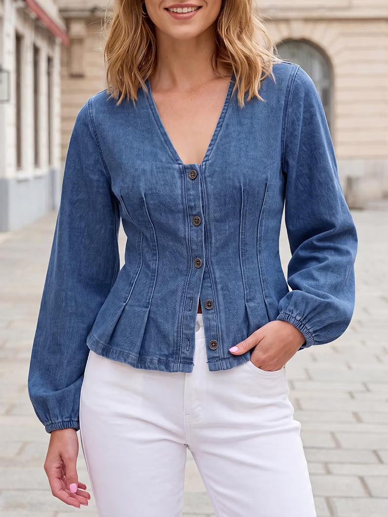 V neck, Slim fit, Y2K, Going out, Date night, Cute, Vintage, Cropped, Peplum hem | Amazon (US)