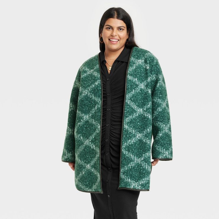 Women's Plus Size Cozy Overcoat - Ava & Viv™ | Target