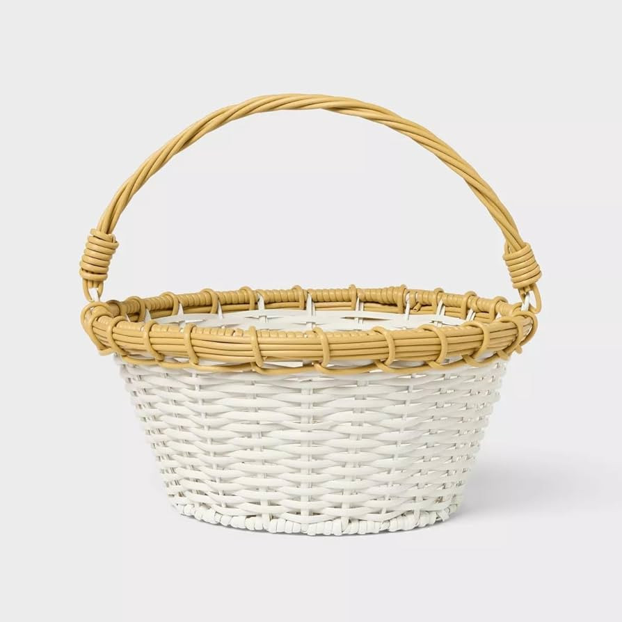 Spritz Easter Plastic Willow Basket White with Natural - 12 inch | Amazon (US)